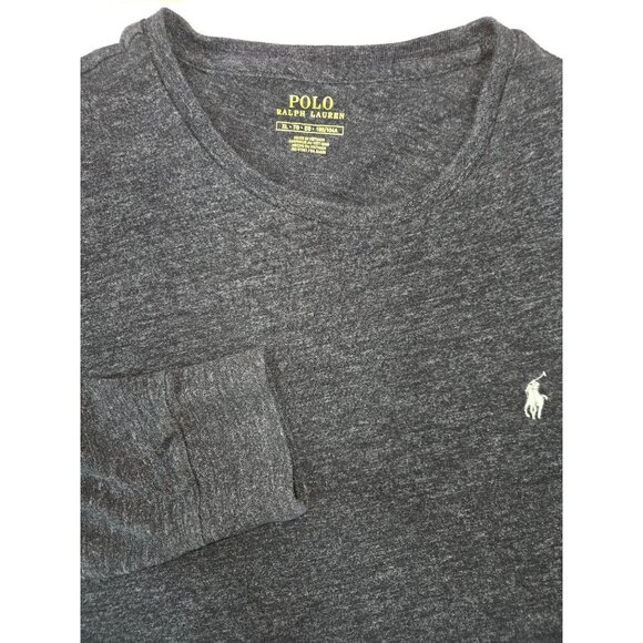 Polo Ralph Lauren Mens Long Sleeve Crewneck T-Shirt XL Charcoal Heather - Picture 4 of 7